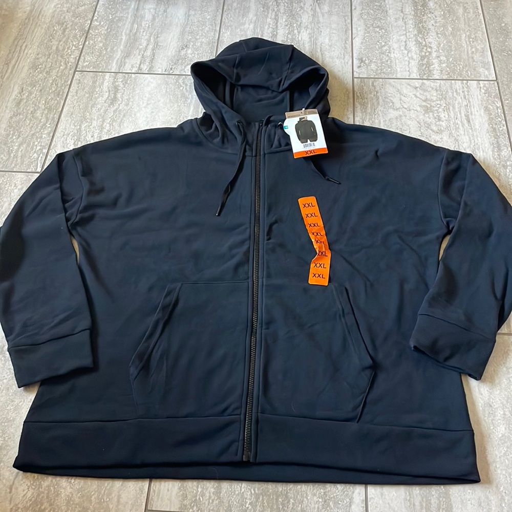 Mondetta Black Zip Up Hooded Big Front Pocket XXL